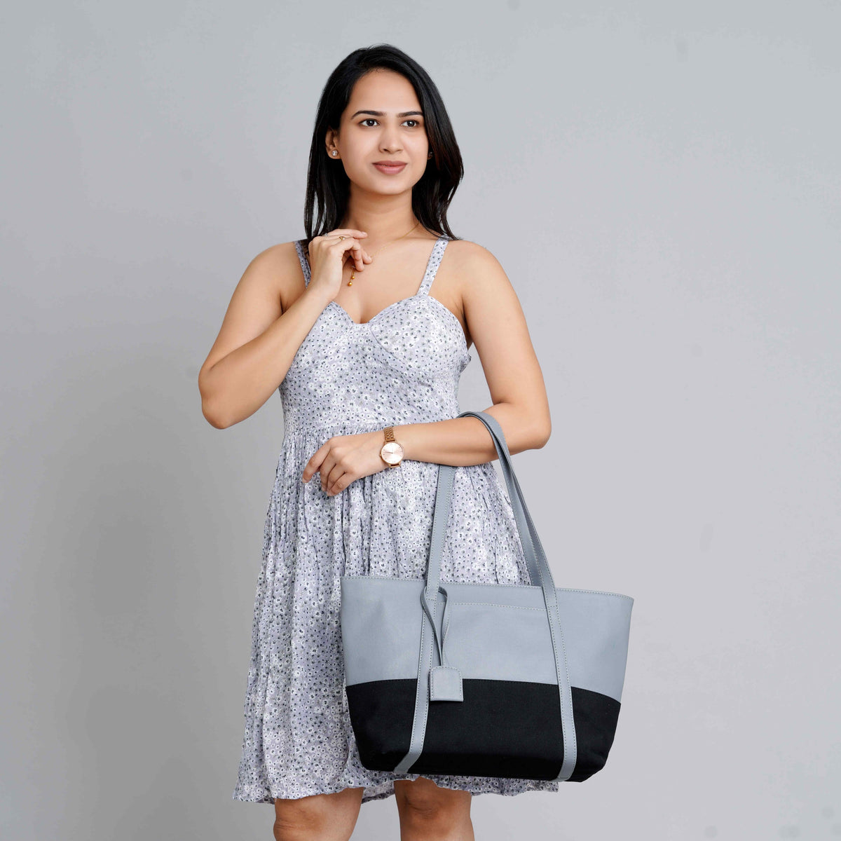 Premium Faux Leather Shoulder Bag β Spacious Light Blue Womenβs Handbag