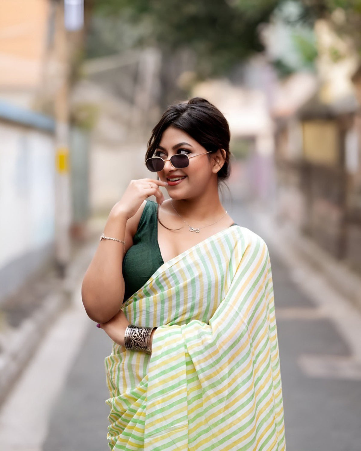 Pastel Stripes Linen Cotton Saree β Breezy Summer Essential