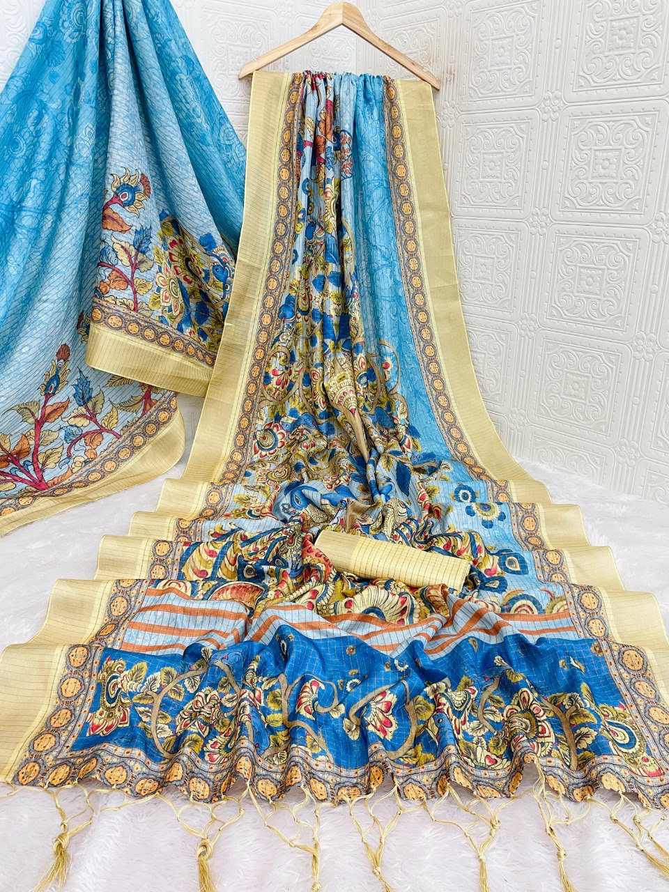 Mysore Silk Saree with Digital Print & Jalar Pallu