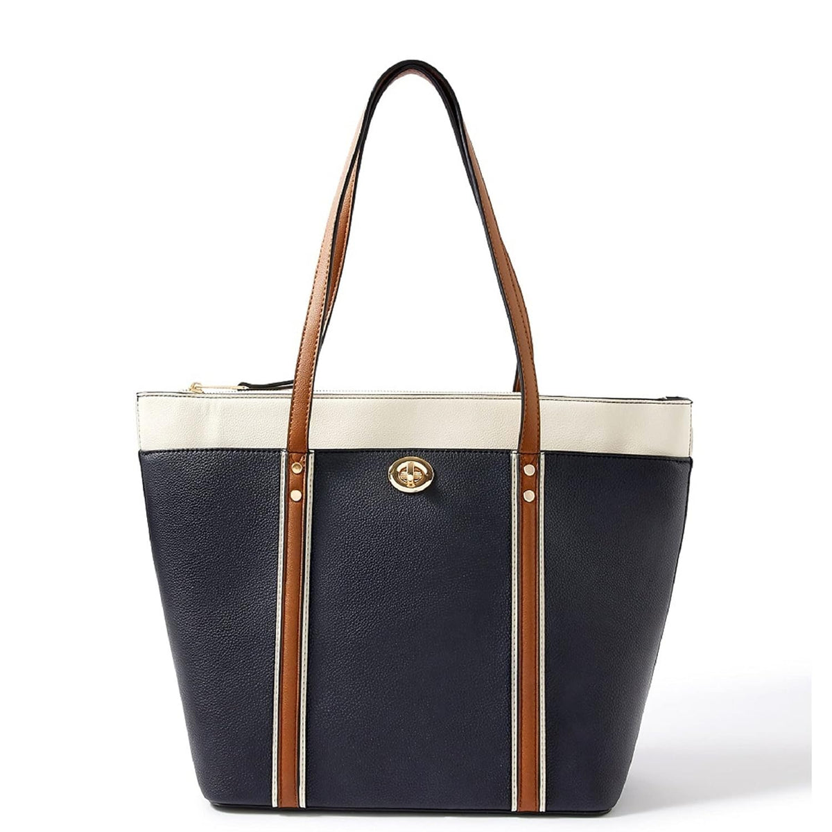 Premium Faux Leather Shoulder Bag β Spacious Dark Blue Womenβs Handbag