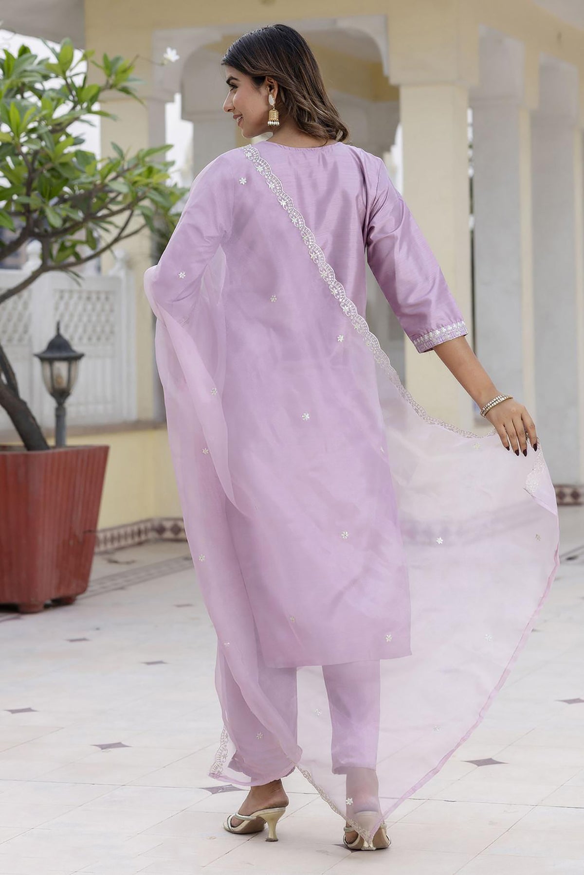 Tesla Kurta Organza Dupatta Set