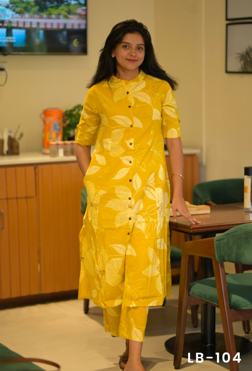 Heavy Rayon Co-ord Set with A-Line Kurti & Ankle-Length Pant