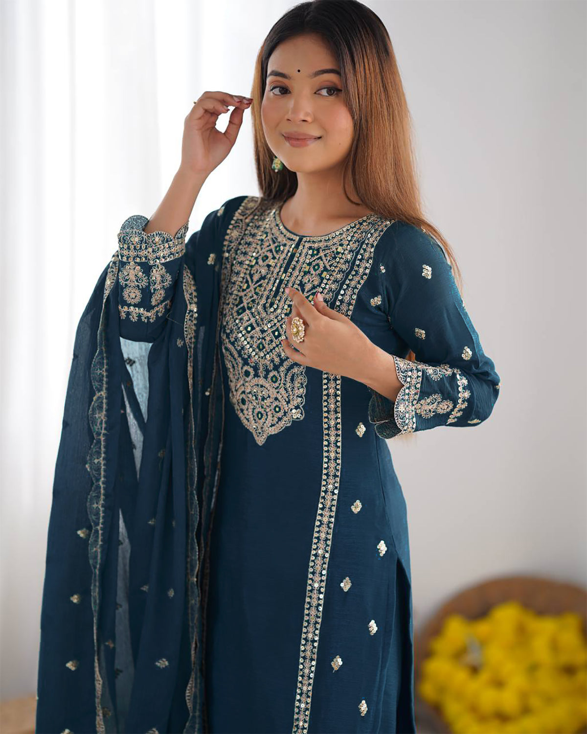 Graceful Silk Kurta Dupatta Set
