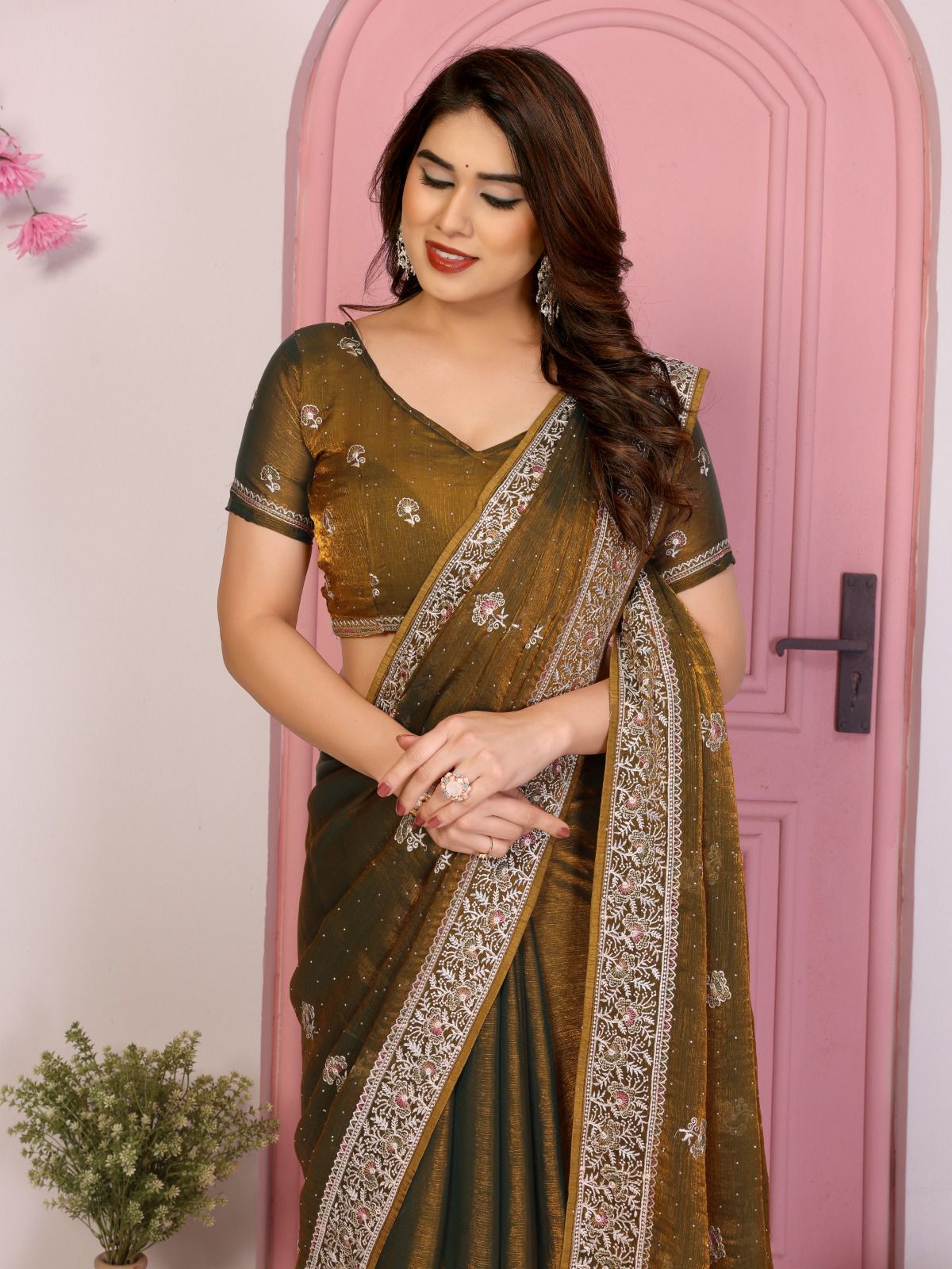 Party Wear Soft Fendy Chiffon silk Saree