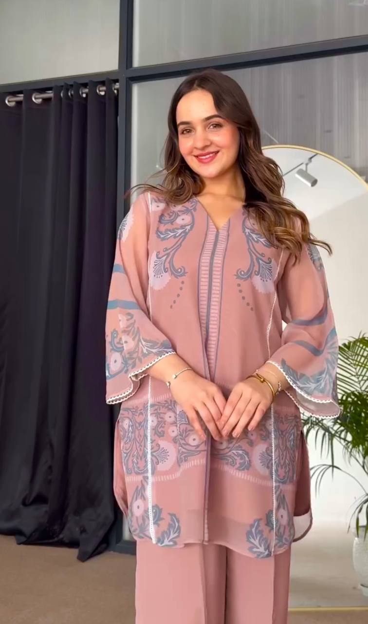 Party Wear Printed Top & Plazzo with Inner β Fully Stitched