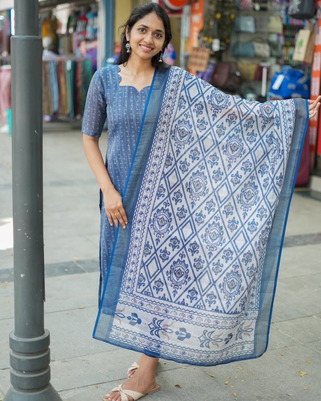Pure Comfort: Lilan Cotton Kurta & Dupatta 2-Piece Set