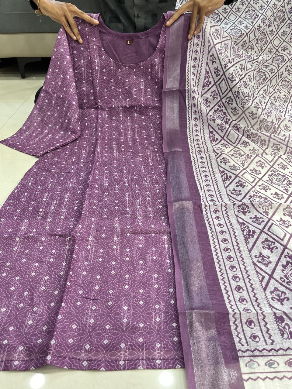 Pure Comfort: Lilan Cotton Kurta & Dupatta 2-Piece Set
