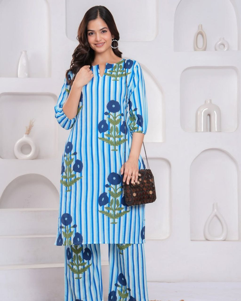 Summer Chic: Premium Pure Cotton 60x60 Co-Ord Kurta Pant Set