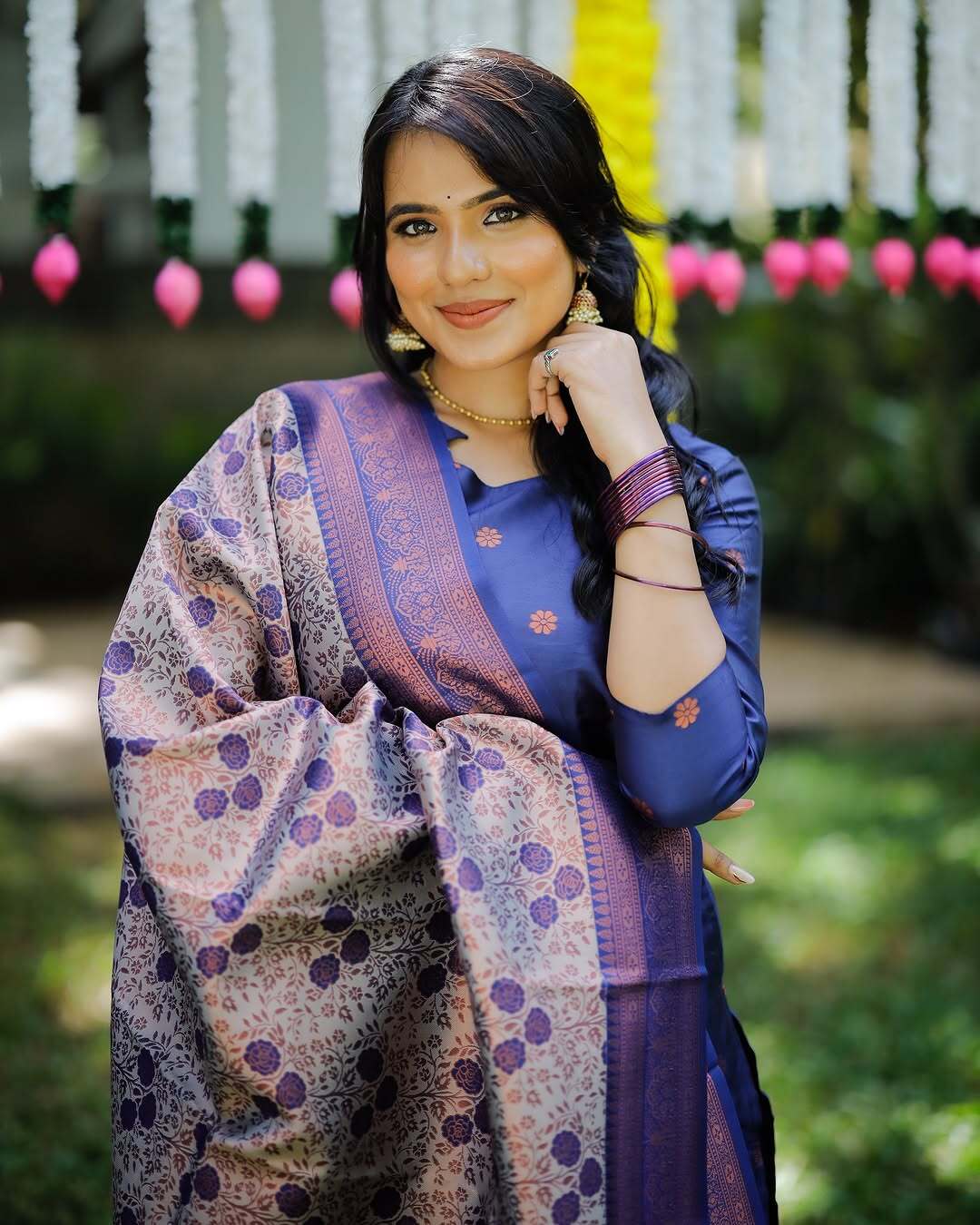 Classic Jacquard Kurta Pant Dupatta Set