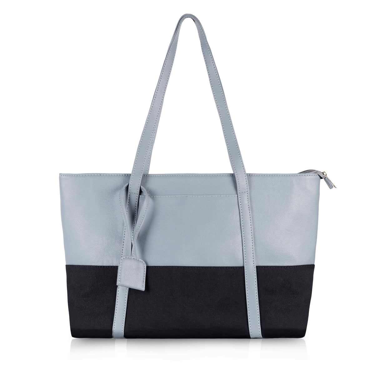 Premium Faux Leather Shoulder Bag – Spacious Light Blue Women’s Handbag