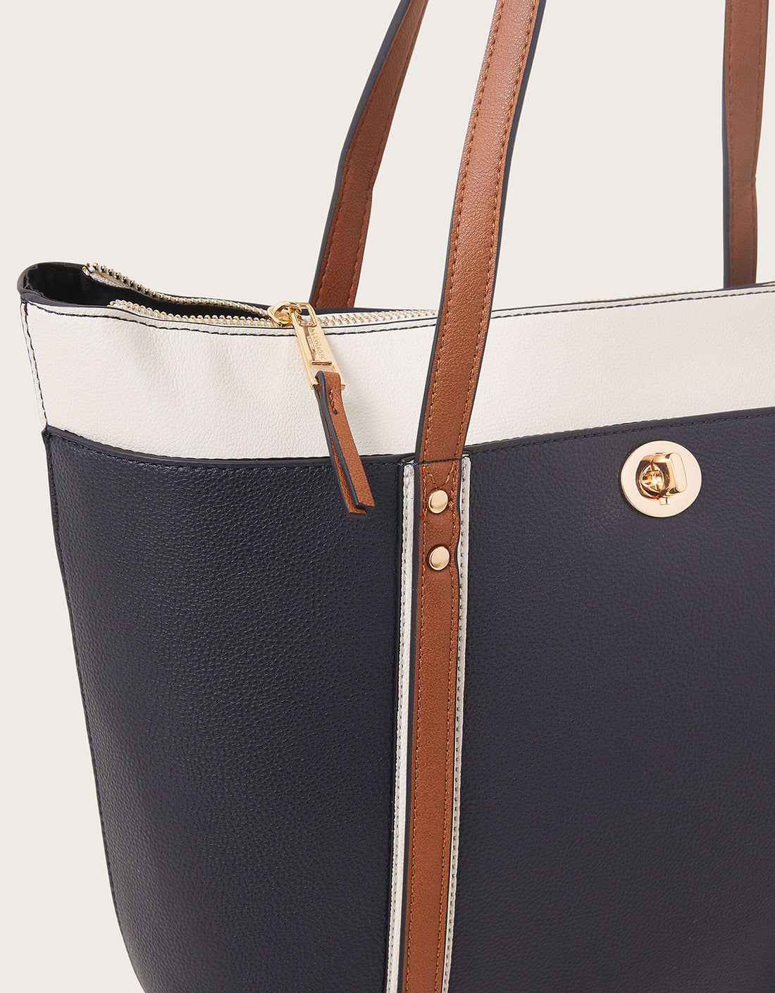 Premium Faux Leather Shoulder Bag – Spacious Dark Blue Women’s Handbag