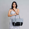 Premium Faux Leather Shoulder Bag – Spacious Light Blue Women’s Handbag