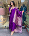 Silken Grace: Women’s Kurta Pant Dupatta Set