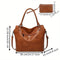 Tote Bag for Woman with Messenger Bag and Wallet in PU Leather with Strap