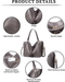Tote Gray Handbag Bag for Woman with Messenger Bag and Wallet in PU Leather with Strap