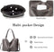Tote Gray Handbag Bag for Woman with Messenger Bag and Wallet in PU Leather with Strap