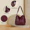 Set Of 3 Wine Light Weight Pu Leather Handbag Combo For Women