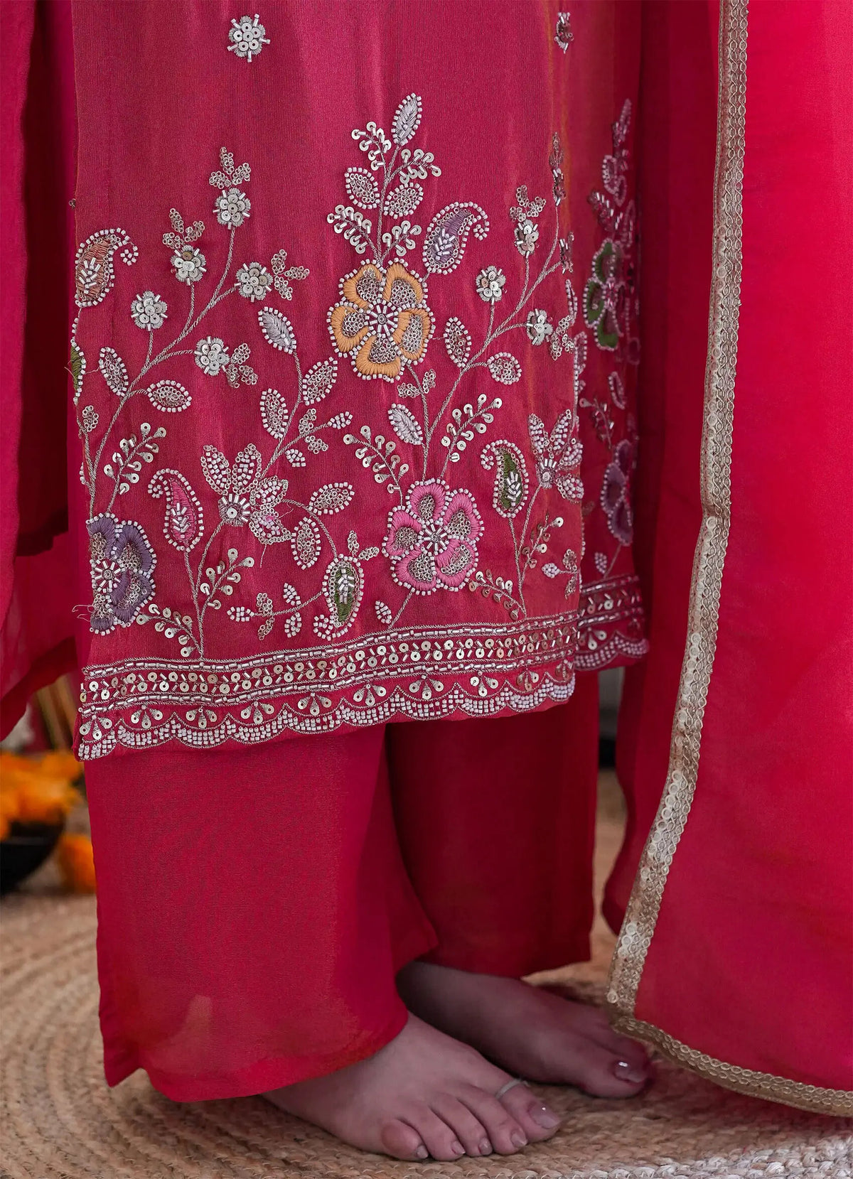 Jacquard Wedding Kurta Dupatta Set