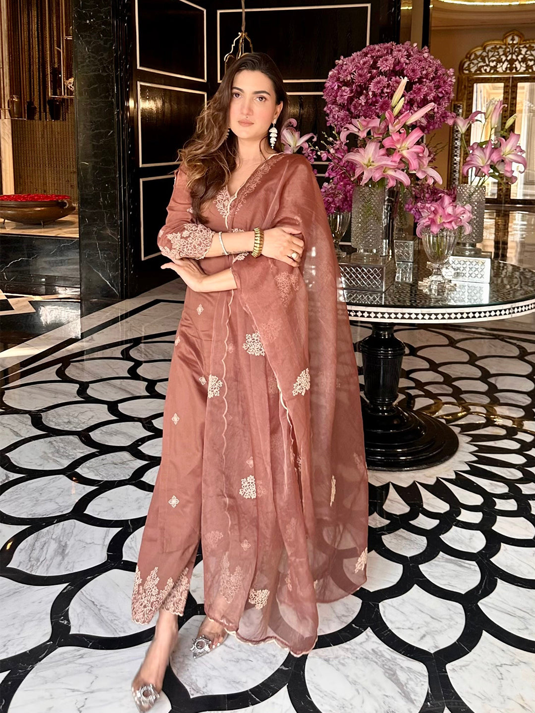 Tesla Embroidery Kurta Dupatta Set