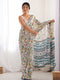 Abstract Multi-Color Digital Print Georgette Saree with Mirror Border