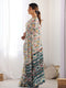 Abstract Multi-Color Digital Print Georgette Saree with Mirror Border