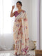 Soft Georgette Floral Digital Print Saree with Mirror Work & Arco Border