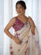 Soft Georgette Floral Digital Print Saree with Mirror Work & Arco Border