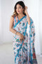 Soft Georgette Digital Print Saree with Mirror Work Border