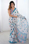 Soft Georgette Digital Print Saree with Mirror Work Border