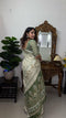 Pure Linen Cotton Saree with Elegant Digital Print & Jalar Pallu
