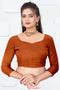 Elegant Dola Silk Saree in Deep Brown with Siroski Work Border