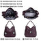 Set Of 3 Wine Light Weight Pu Leather Handbag Combo For Women