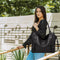 Tote Black Handbag Bag for Woman with Messenger Bag and Wallet in PU Leather with Strap
