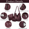 Set Of 3 Wine Light Weight Pu Leather Handbag Combo For Women