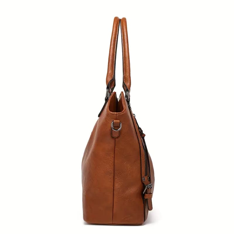 Tote Bag for Woman with Messenger Bag and Wallet in PU Leather with Strap
