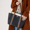 Premium Faux Leather Shoulder Bag – Spacious Dark Blue Women’s Handbag