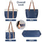 Premium Faux Leather Shoulder Bag – Spacious Dark Blue Women’s Handbag