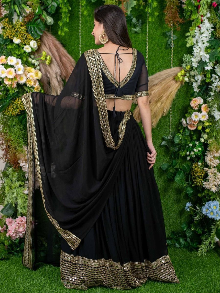 Luxury Embroidered Semi Stitched Lehenga Choli Dupatta