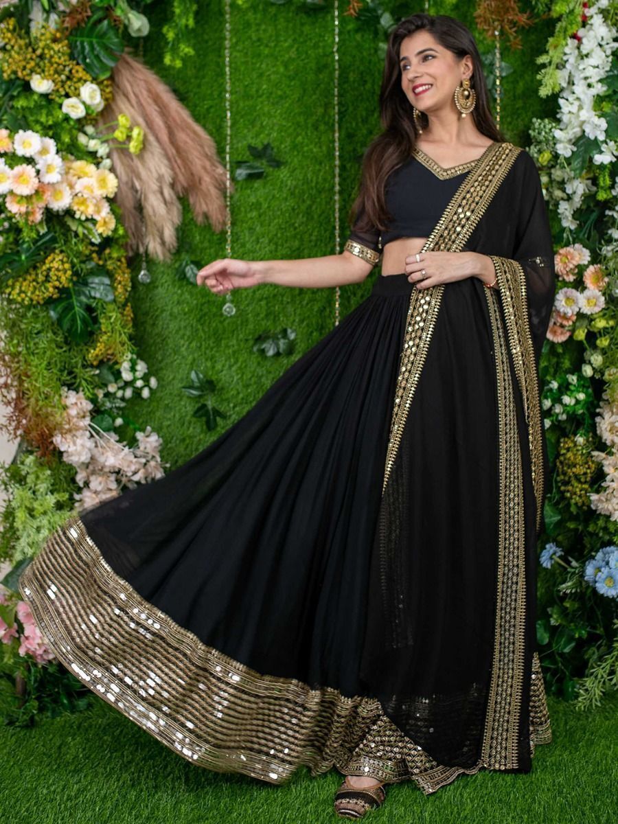 Luxury Embroidered Semi Stitched Lehenga Choli Dupatta