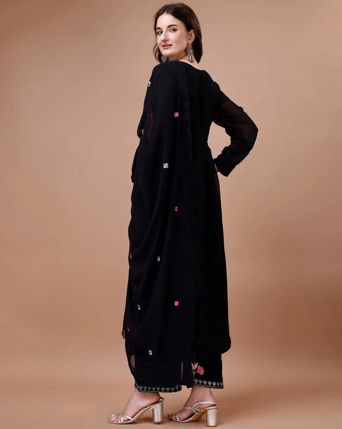 Stylish Women’s Georgette Kurta Palazzo Dupatta Set