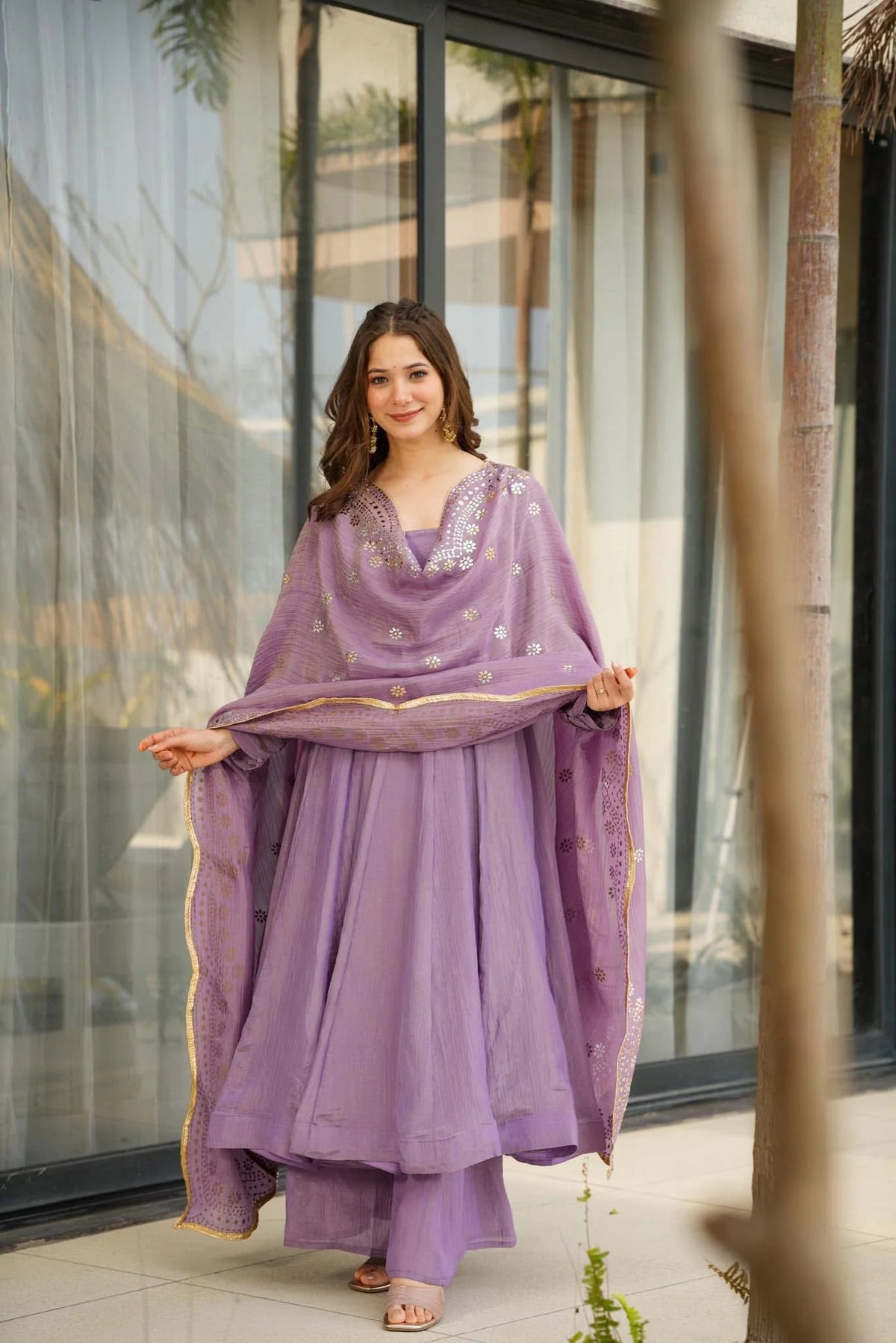 Vichitra Lace Dupatta Kurta Set