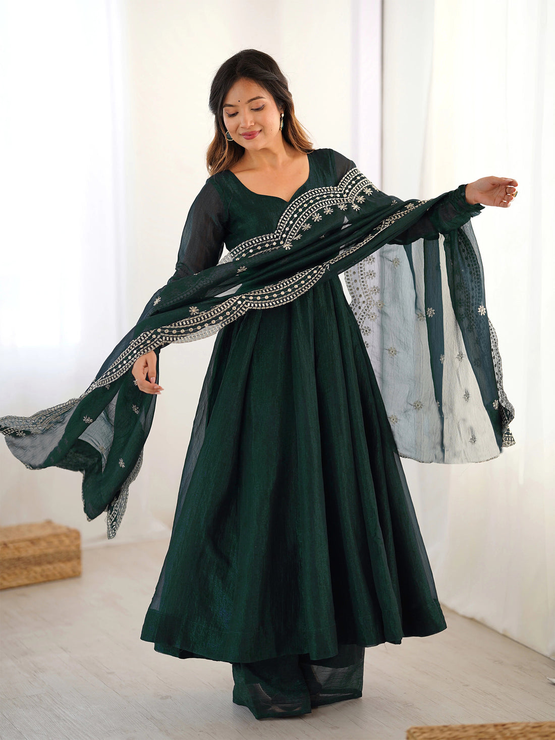 Vichitra Silk Kurta Pant Dupatta Set