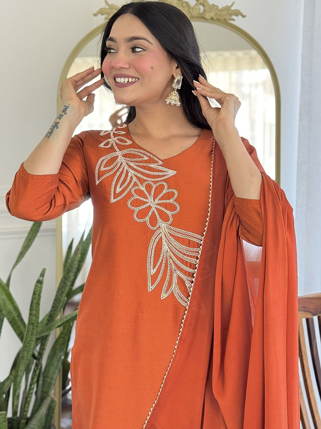 Tesla Chanderi Dupatta Kurta Set