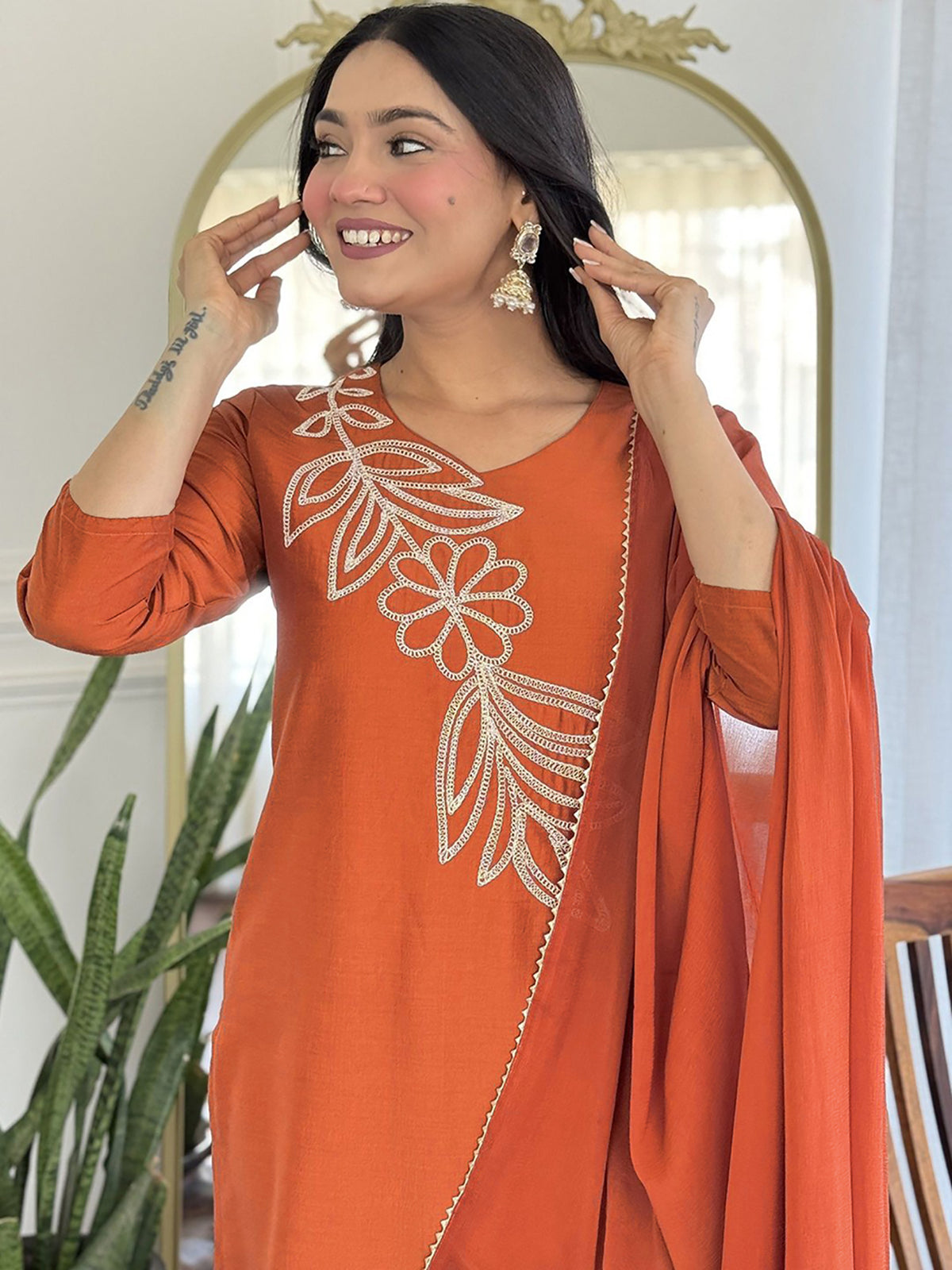 Tesla Chanderi Dupatta Kurta Set