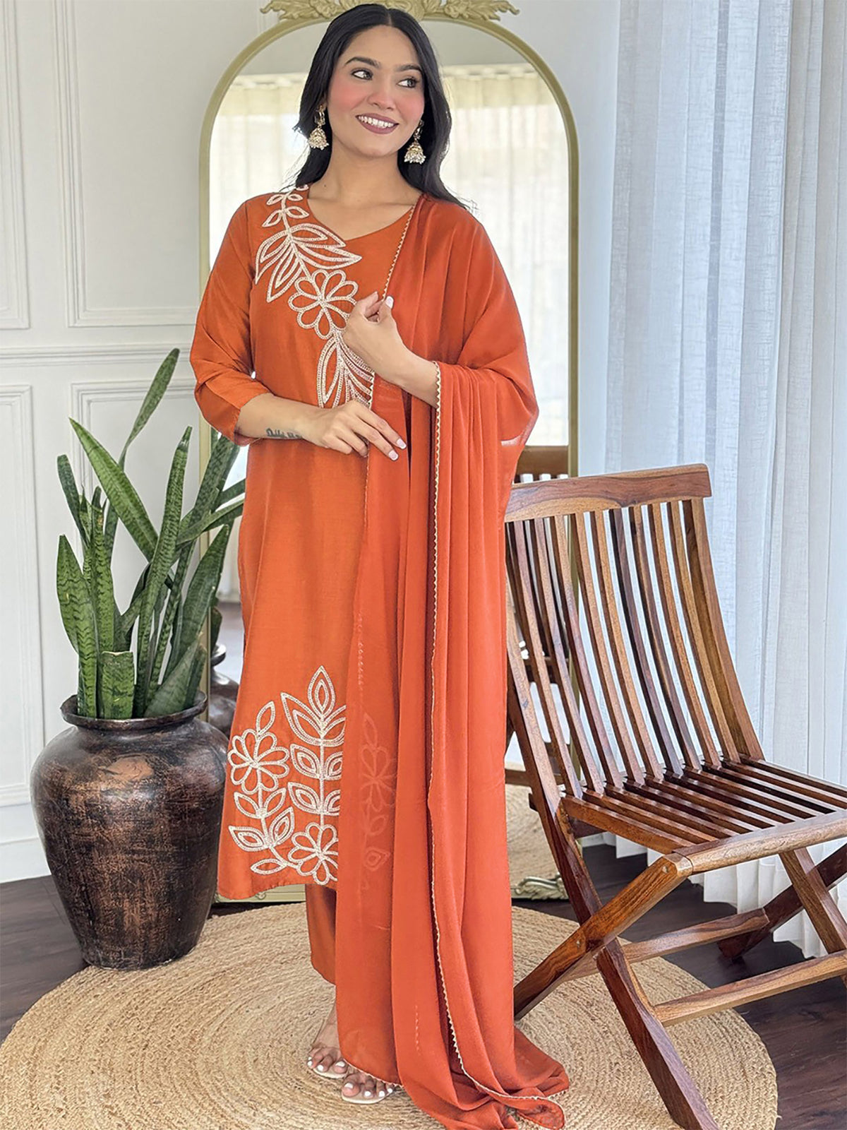 Tesla Chanderi Dupatta Kurta Set