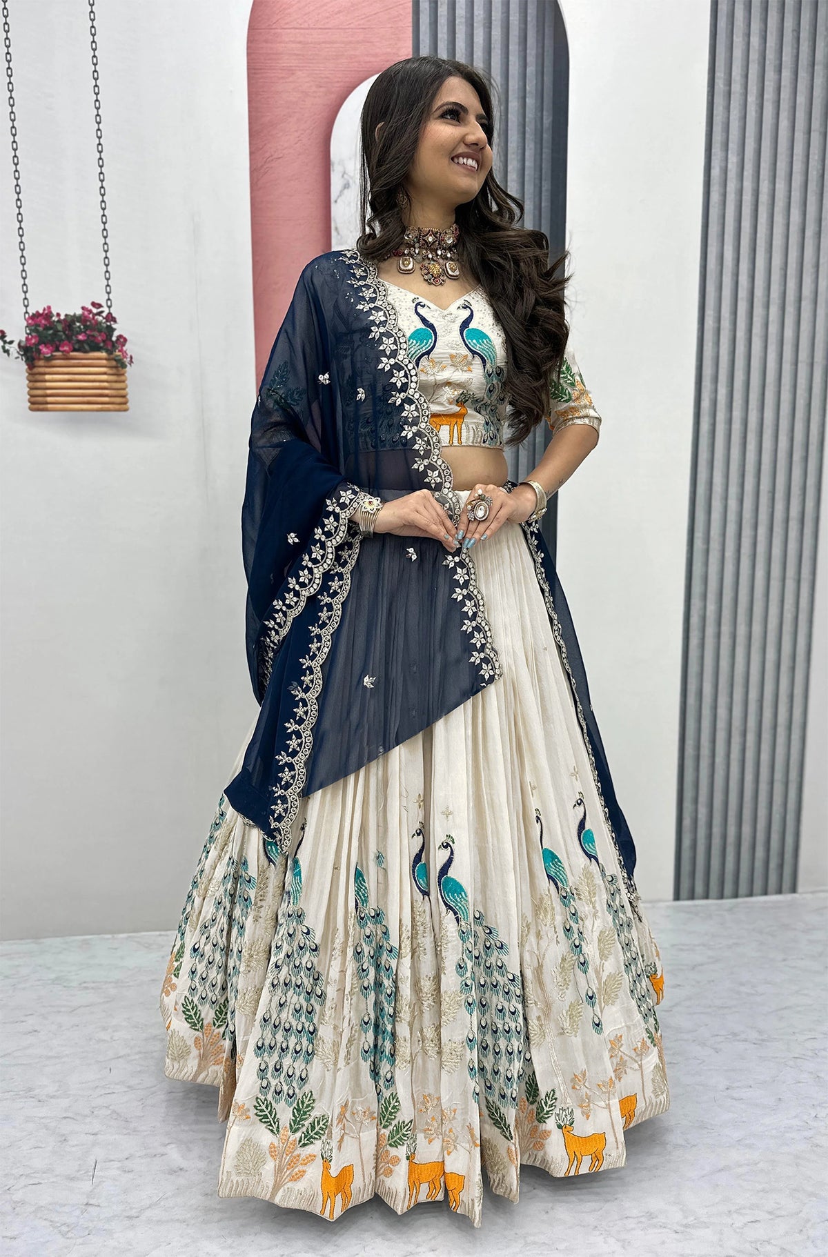 Festive Semi Stitched Lehenga Choli with Dupatta