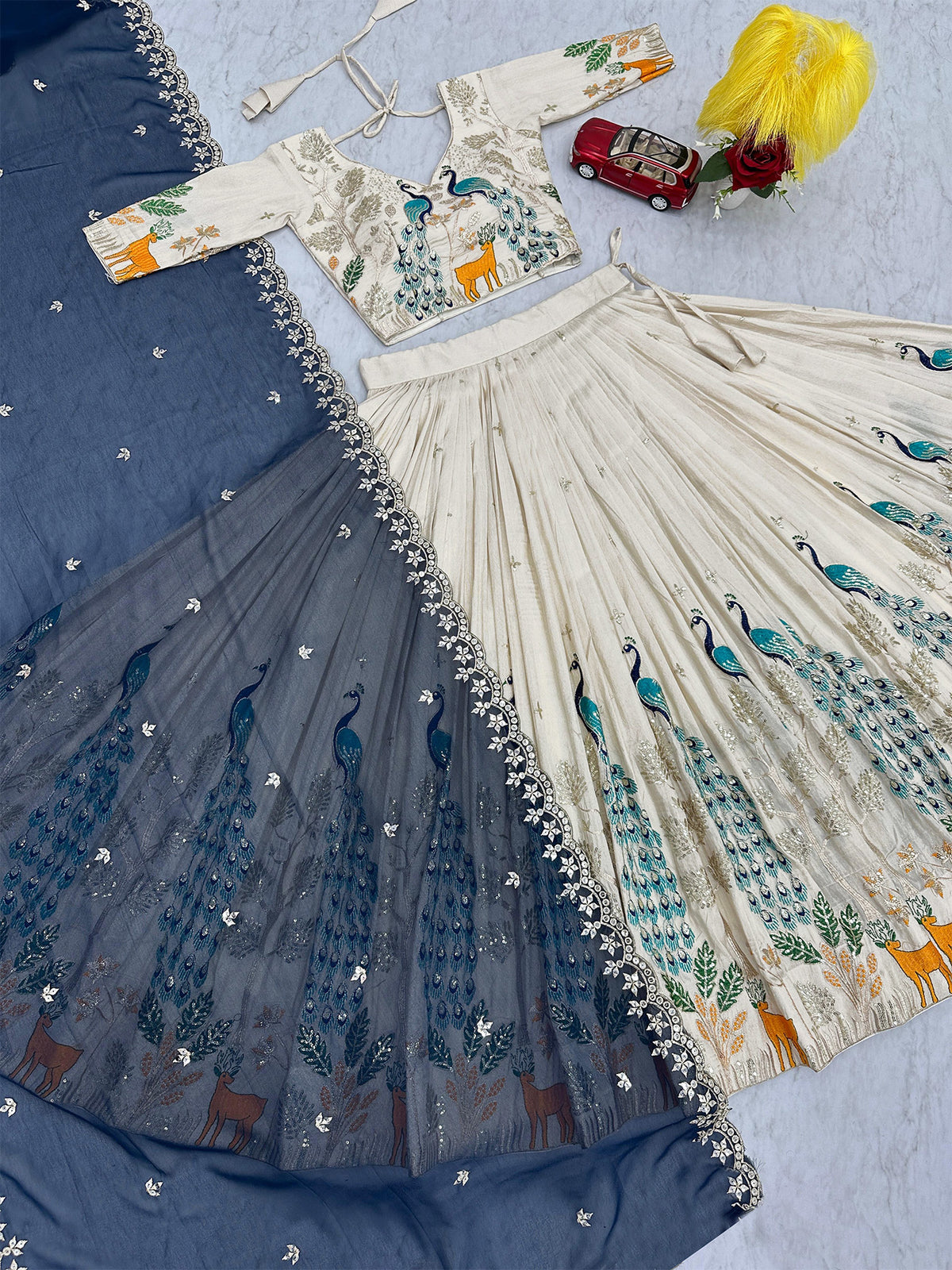 Festive Semi Stitched Lehenga Choli with Dupatta