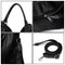 Tote Black Handbag Bag for Woman with Messenger Bag and Wallet in PU Leather with Strap
