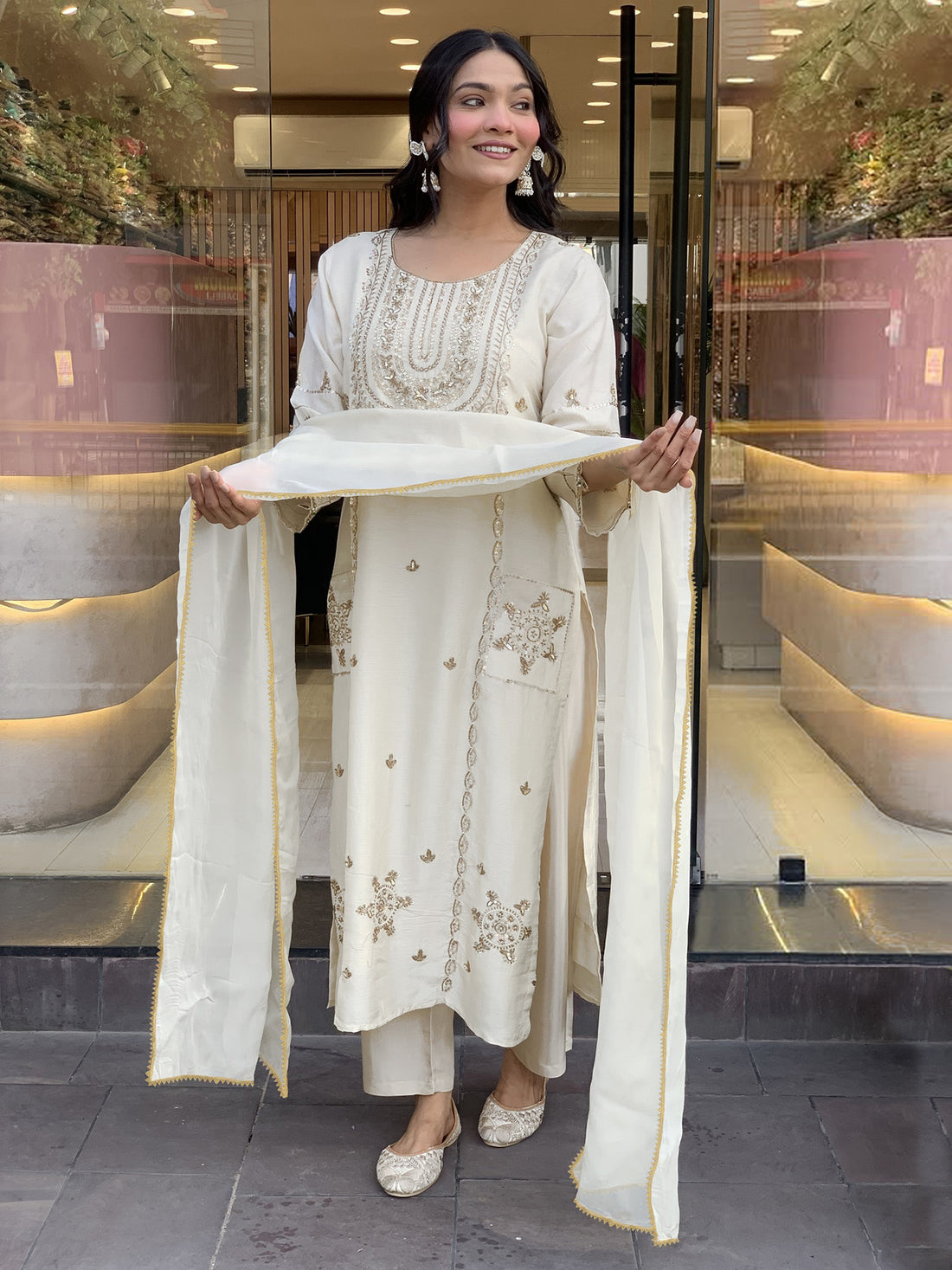 Tesla Kurta Vichitra Dupatta Set