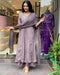 Chinon Embroidered Kurta Pant Dupatta Set
